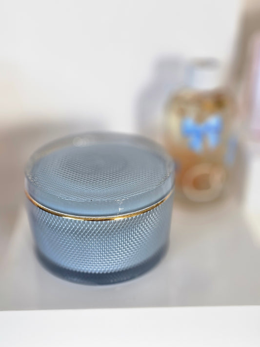 Gold Baby Blue Candle Jar
